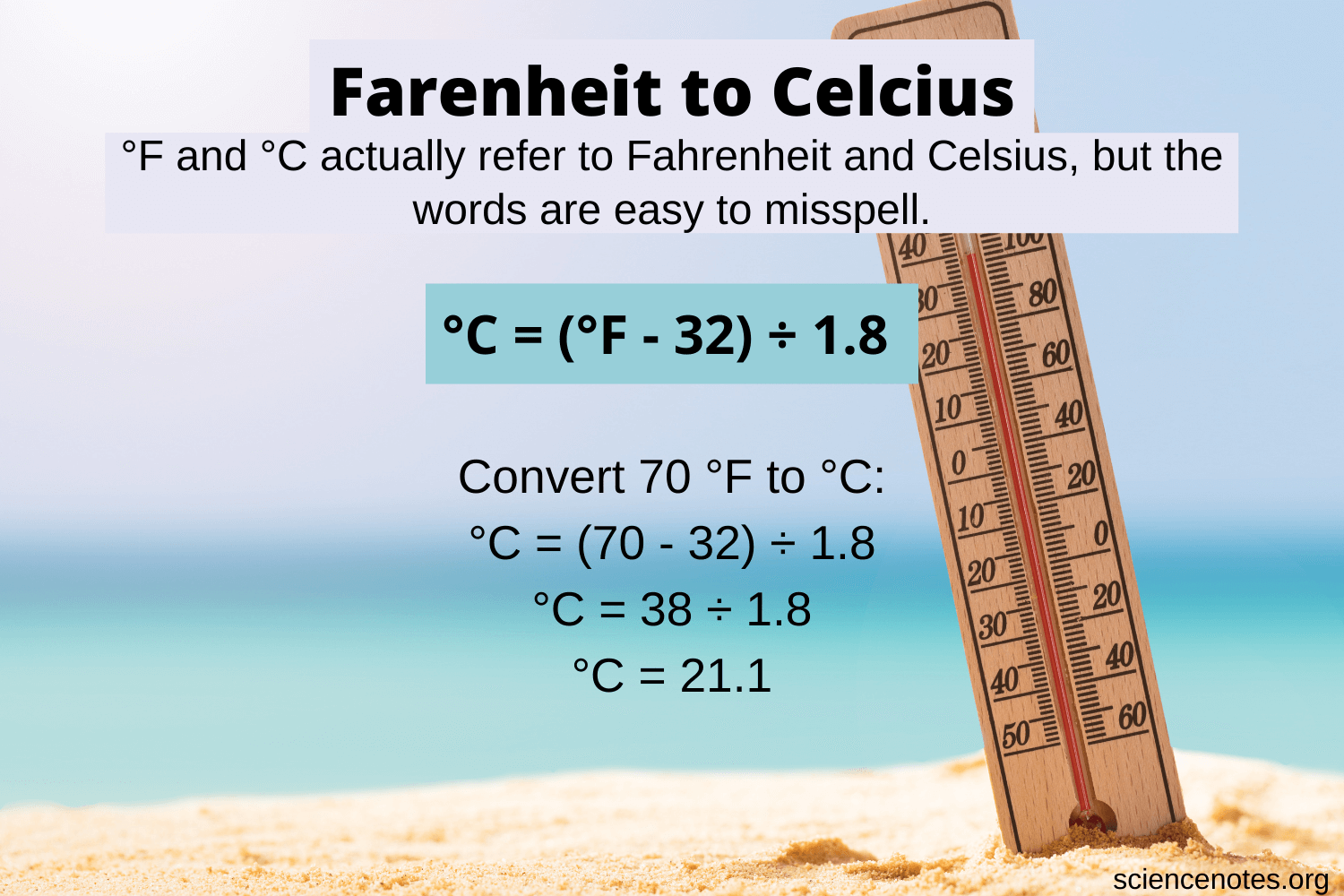 Convert Fahrenheit To Celsius Example Problem