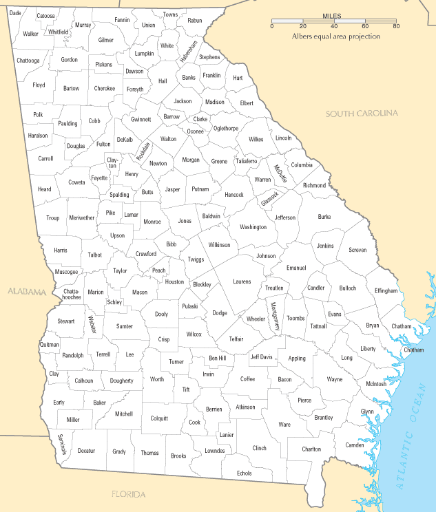 Georgia Counties Map