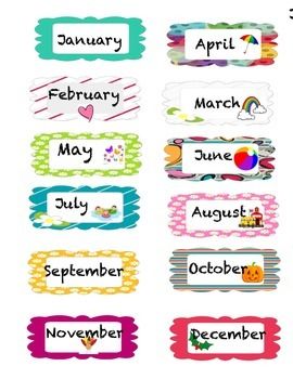 Months Of The Year Printable Classroom Display Chart