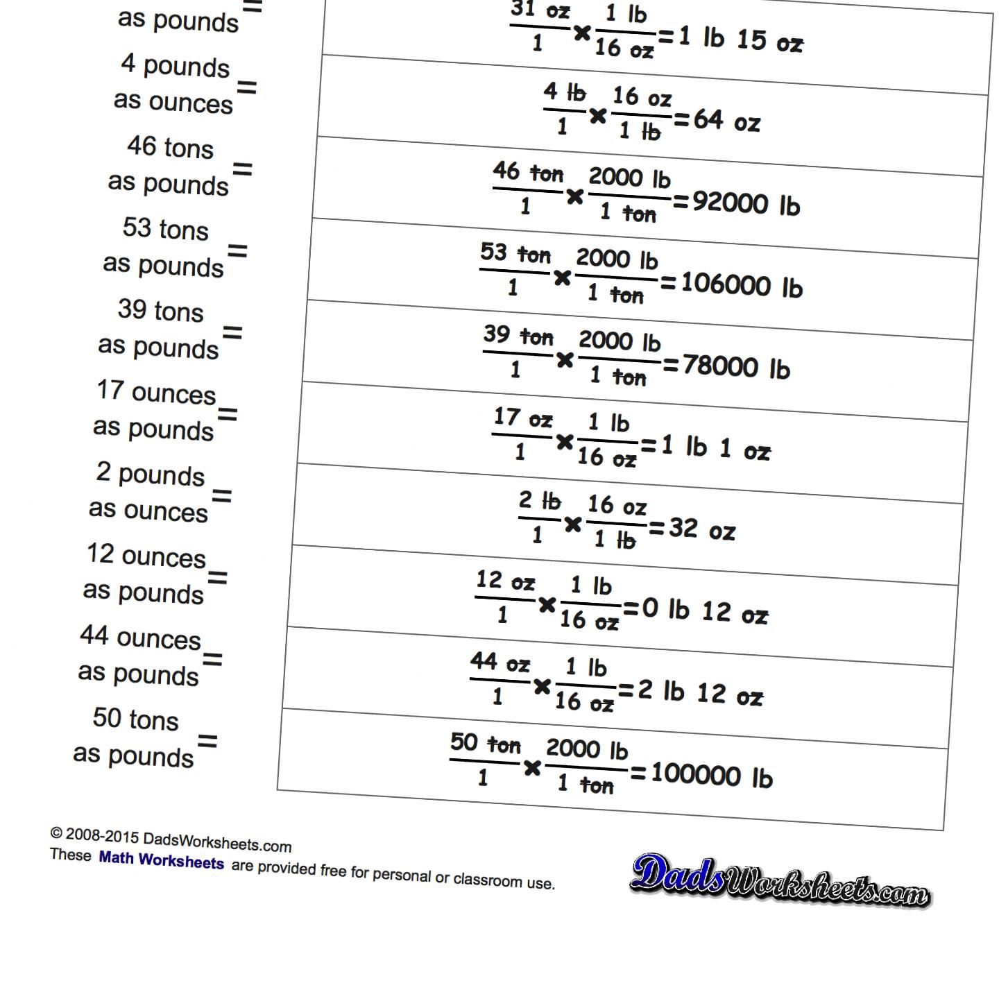 Unit Conversion Worksheets Physics